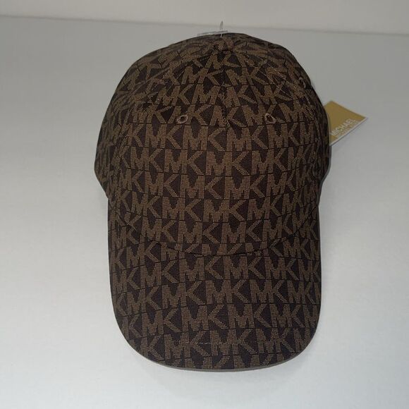 Michael Kors Signature MK Logo Baseball Cap Hat, Brown One Size.NWT main image 9